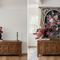 Before vs After — Royal Flowers Rococo Tapestry