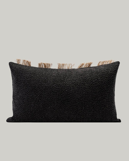 Antique Living Room Linen Fringe Pillow Cover