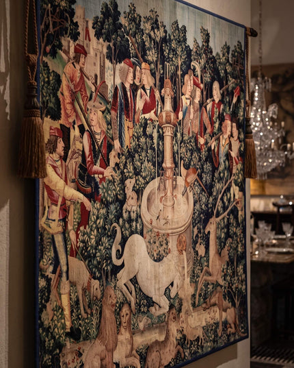 15th-Century The Unicorn Purifies Water Large Belgium Jacquard Tapestry Wall Hanging