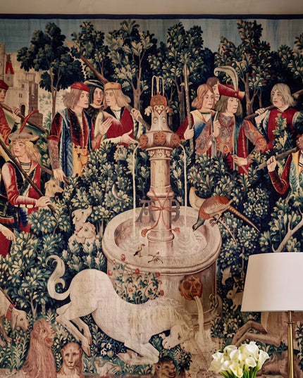 15th-Century The Unicorn Purifies Water Large Belgium Jacquard Tapestry Wall Hanging
