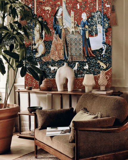 15th-century Unicorn Tapestry Belgium Jacquard Wall Hanging Tapestry - Sound