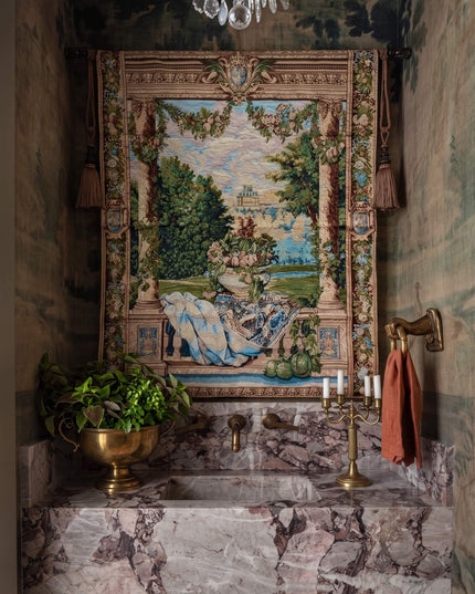 17th-Century Palace of Versailles Landscape Belgian Jacquard Wall Tapestry —Charles Le Brun