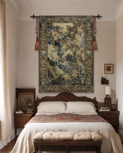 17th-Century Verdure Royal Gardens Medieval Belgium Jacquard Tapestry Wall Hanging