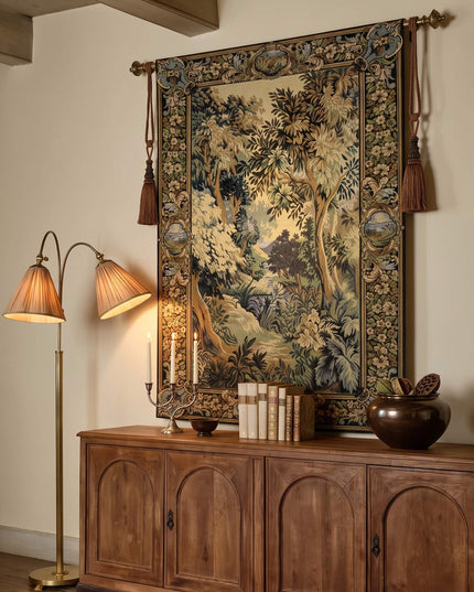 17th-Century Verdure Royal Gardens Medieval Belgium Jacquard Tapestry Wall Hanging