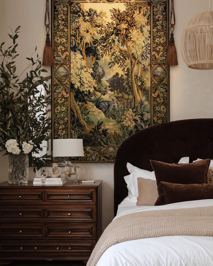 17th-Century Verdure Royal Gardens Medieval Belgium Jacquard Tapestry Wall Hanging