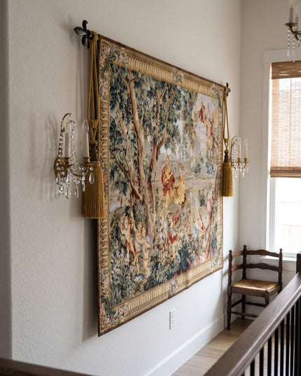 17th Century Rococo French Landscape Belgium Jacquard Wall Tapestry - François Boucher