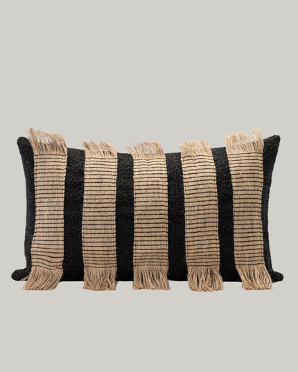 Antique Living Room Linen Fringe Pillow Cover