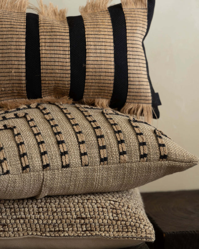 Antique Woven Cotton Linen Cushion Cover - Natural Breathable