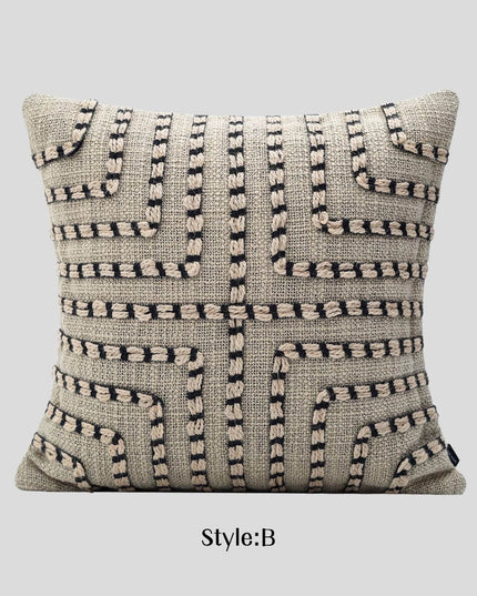 Antique Woven Cotton Linen Cushion Cover - Natural Breathable