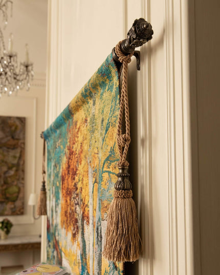 European Countryside Autumn Landscape Jacquard Woven Tapestry Wall Hanging