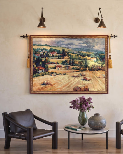 European French Verdure Landscape Woven Tapestry Wall Hanging