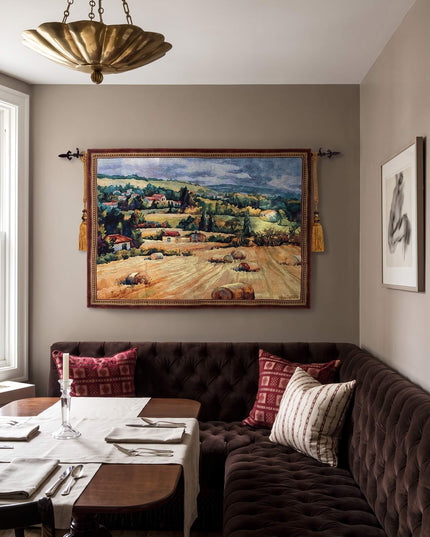 European French Verdure Landscape Woven Tapestry Wall Hanging