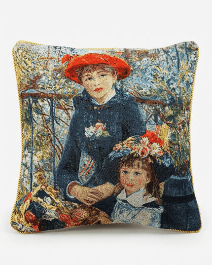 French Garden Terrace Tapestry Throw Pillow Covers