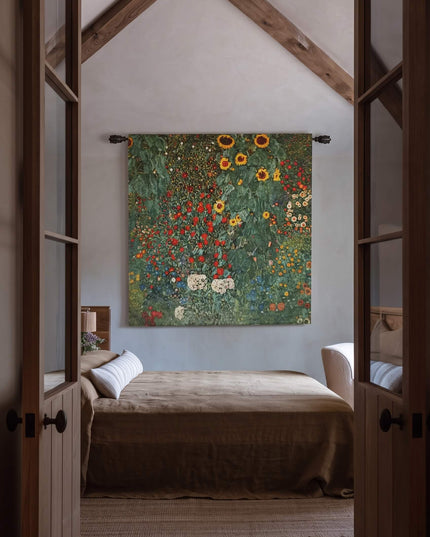 Gustav Klimt Flower Garden Art Nouveau Wall Tapestry