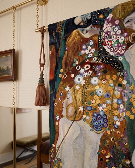 Gustav Klimt Water Serpents Jacquard Large Tapestry Wall Hanging