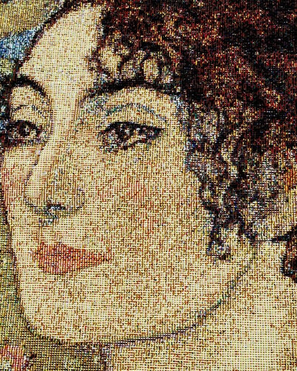 Gustav Klimt's "Lady with a Fan" Large Belgian Jacquard Tapestry Wall Hanging