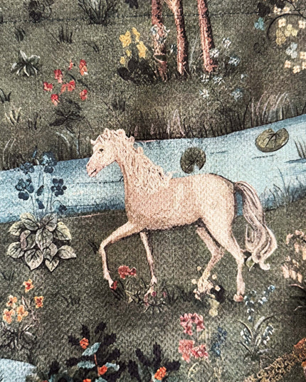 William Morris Owl & Willow Landscape Woven Tapestry Wall Hanging - Horse & Lion