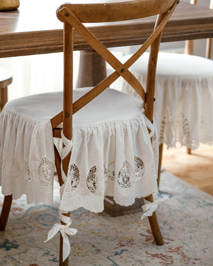 Retro Lace Ballet Bow Chair Cushion