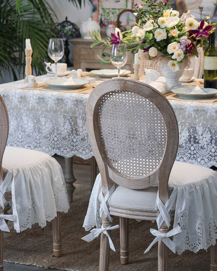 Retro Lace Ballet Bow Chair Cushion