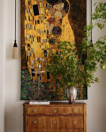 Kiss by Gustav Klimt Belgium Jacquard Large Tapestry Wall Hanging