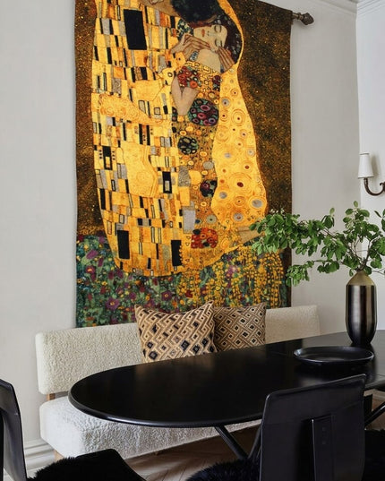 Kiss by Gustav Klimt Belgium Jacquard Large Tapestry Wall Hanging