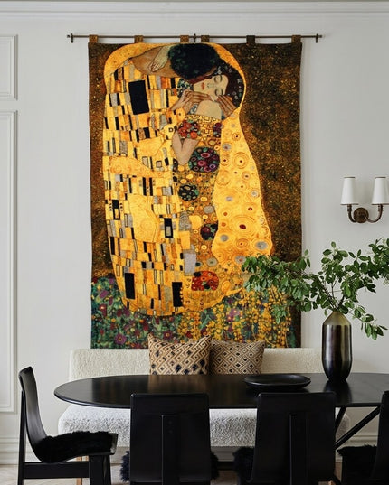 Kiss by Gustav Klimt Belgium Jacquard Large Tapestry Wall Hanging