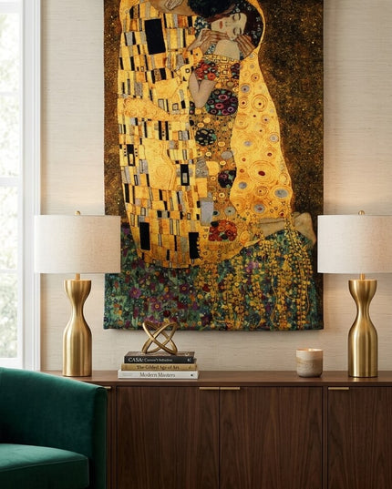 Kiss by Gustav Klimt Belgium Jacquard Large Tapestry Wall Hanging