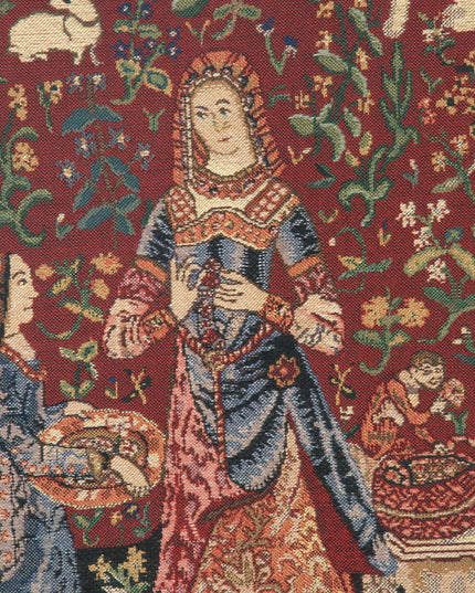 Lady and the Unicorn Tapestry Belgian Jacquard Medieval Wall Hanging - Smell