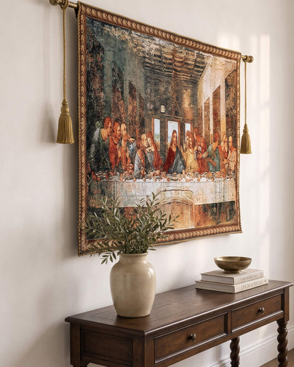 Last Supper Religious Large Tapestry Italian Wall Hanging - Leonardo Da Vinci Scene