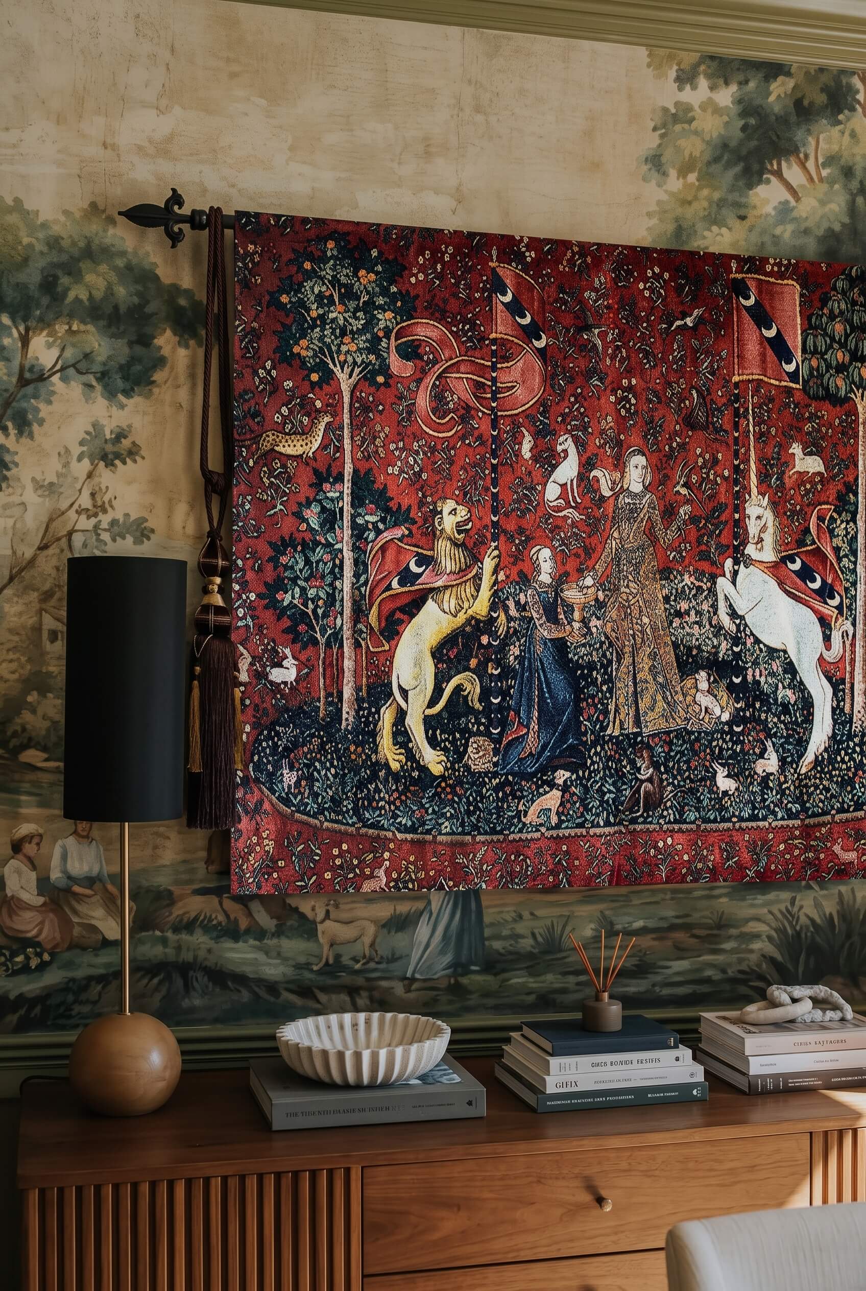 Le Desir Unicorn Tapestry Belgian Jacquard Wall Hanging
