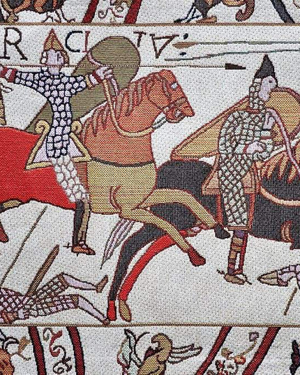 Medieval Cavalry Charge Belgian Jacquard Bayeux Tapestry