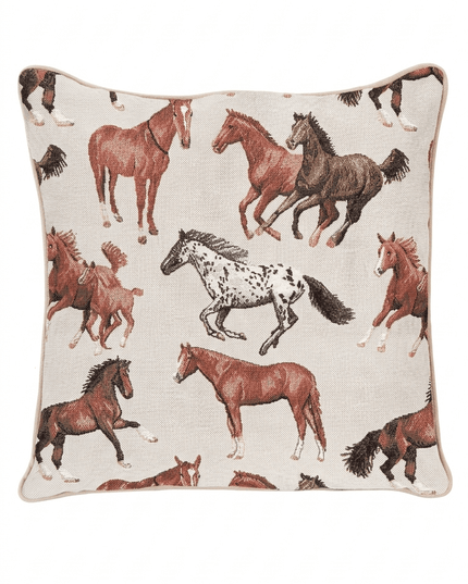 Medieval Horse Tapestry Cushion Cover