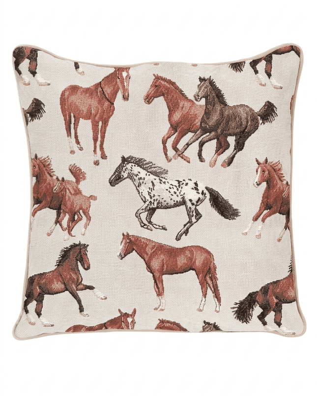 Medieval Horse Tapestry Cushion Cover
