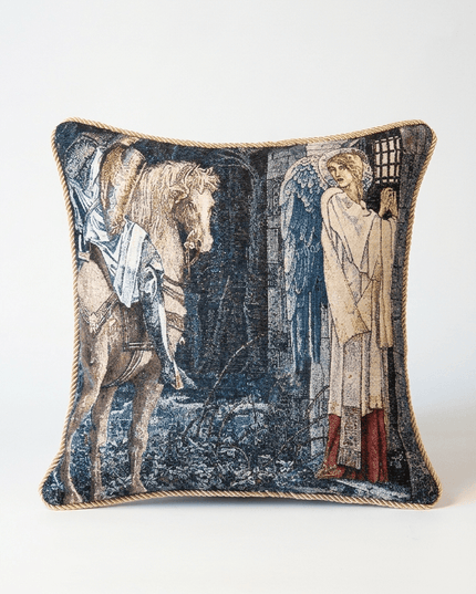Medieval Knight Angel French Tapestry Cushion