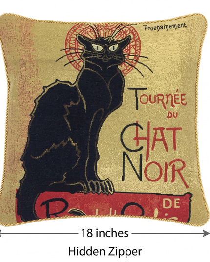 Le Chat Noir 黑猫靠垫套尺寸与隐形拉链标注图
