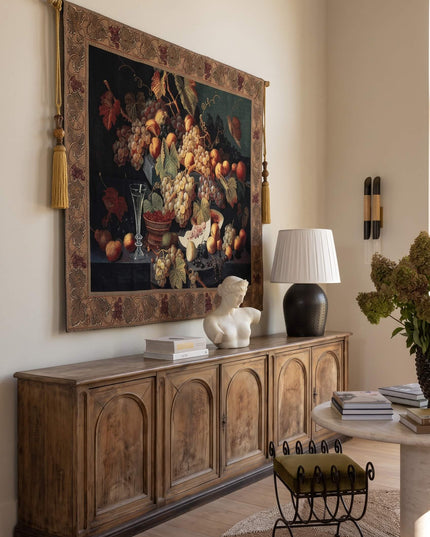 Signare Grape Wine Bar Belgian Jacquard Tapestry Wall Hanging