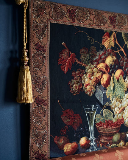 Signare Grape Wine Bar Belgian Jacquard Tapestry Wall Hanging