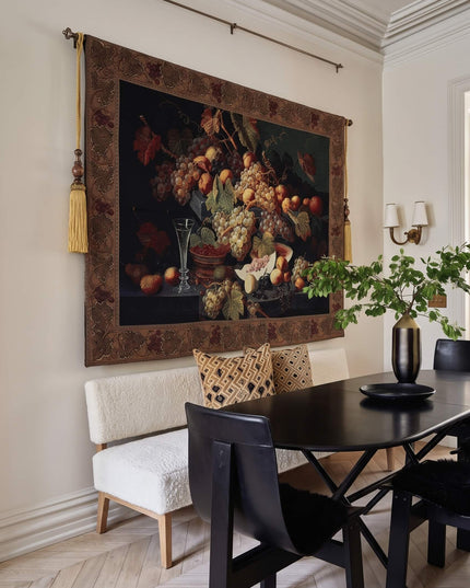 Signare Grape Wine Bar Belgian Jacquard Tapestry Wall Hanging