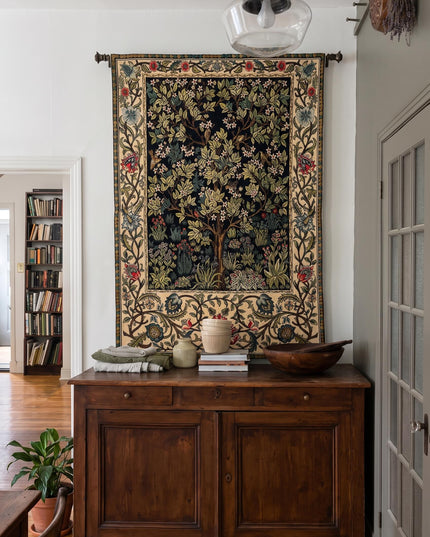 Tree of Life Green William Morris Belgian Wall Tapestry
