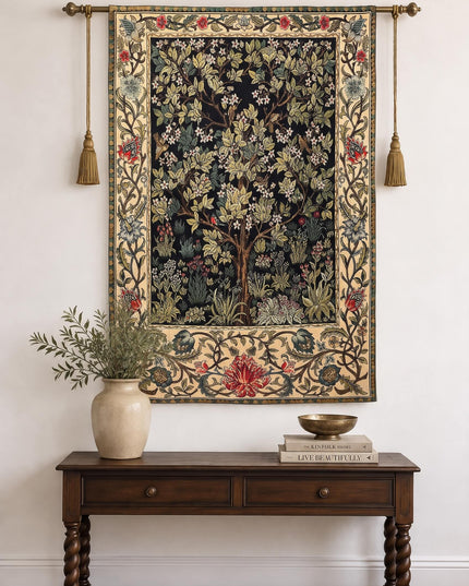 Tree of Life Green William Morris Belgian Wall Tapestry