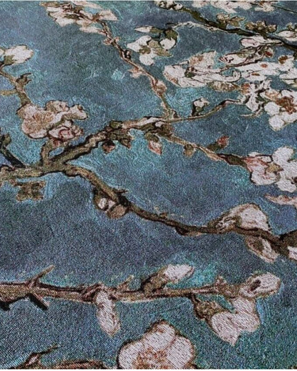 Van Gogh Almond Blossom Blue Square Wall Tapestry