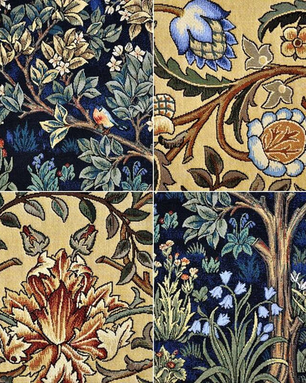 William Morris Tree of Life Medieval  Belgium Jacquard Tapestry Wall Hanging - Ruby Red