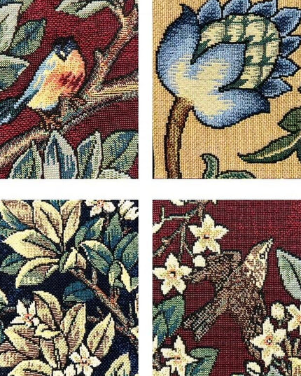 William Morris Tree of Life Medieval  Belgium Jacquard Tapestry Wall Hanging - Ruby Red