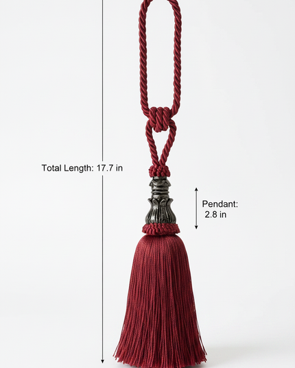 Burgundy Tassel with Medieval Tapestry Tassel Set