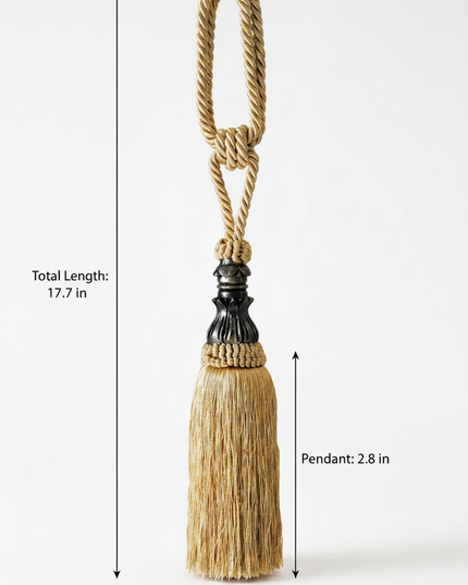 Golden Tassel with Medieval Tapestry Tassel Set