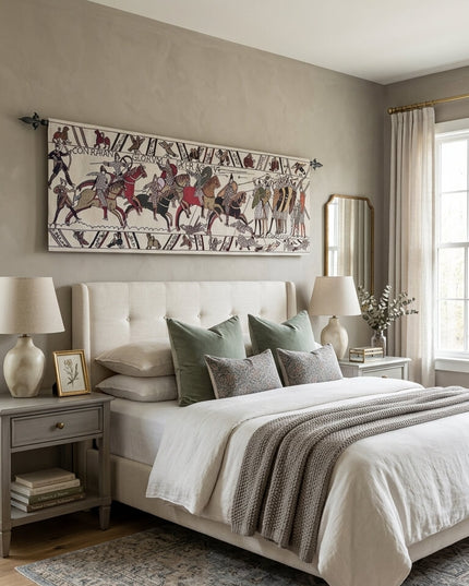 Bayeux Vertical Belgium Jacquard Medieval Tapestry - Knight