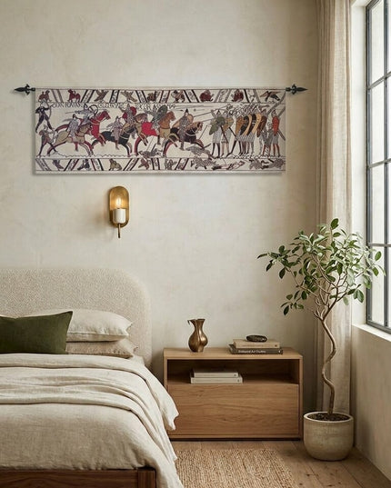 Bayeux Vertical Belgium Jacquard Medieval Tapestry - Knight
