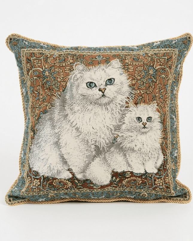 Cat Family French Tapestry Cushion Covers